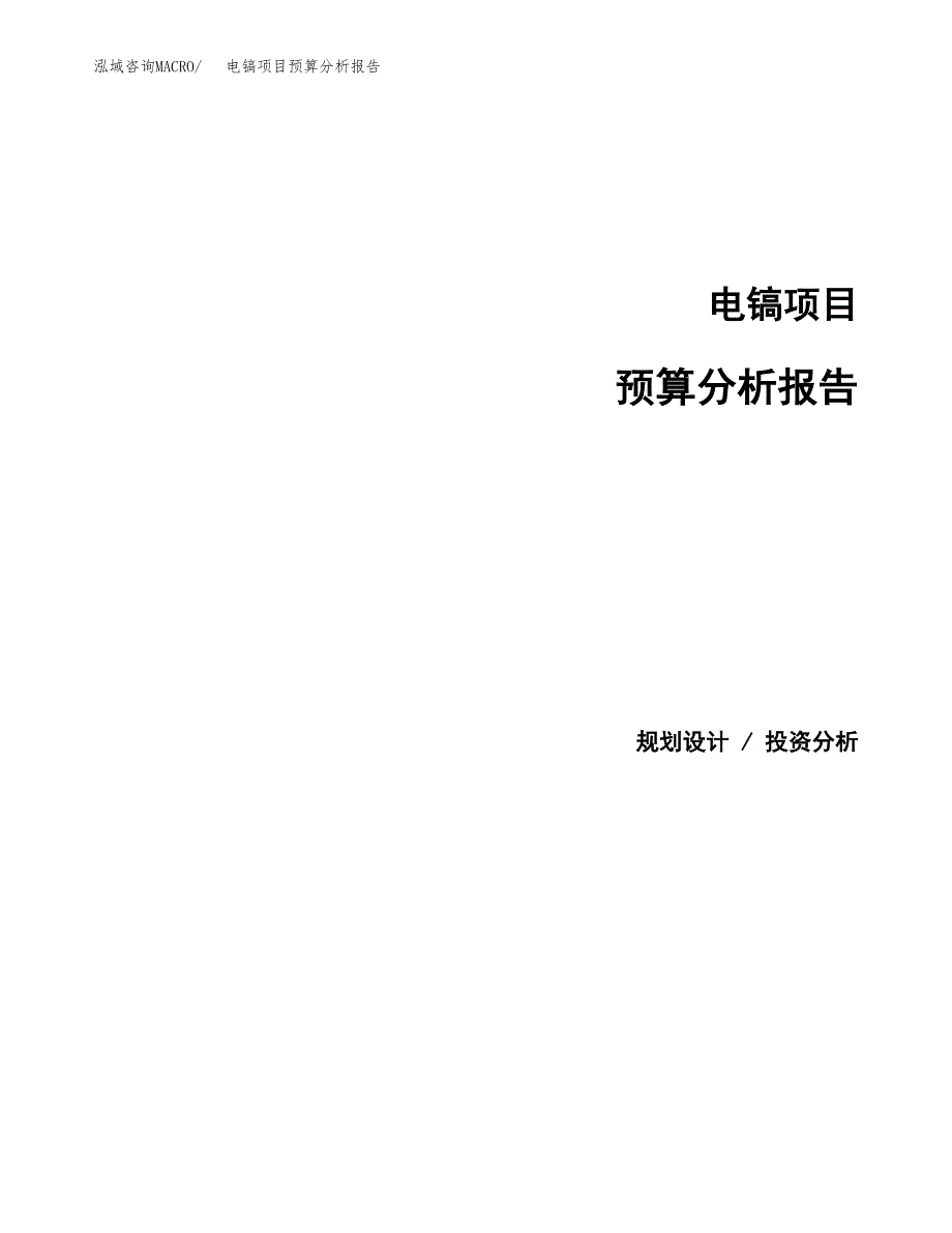 电镐项目预算分析报告_第1页