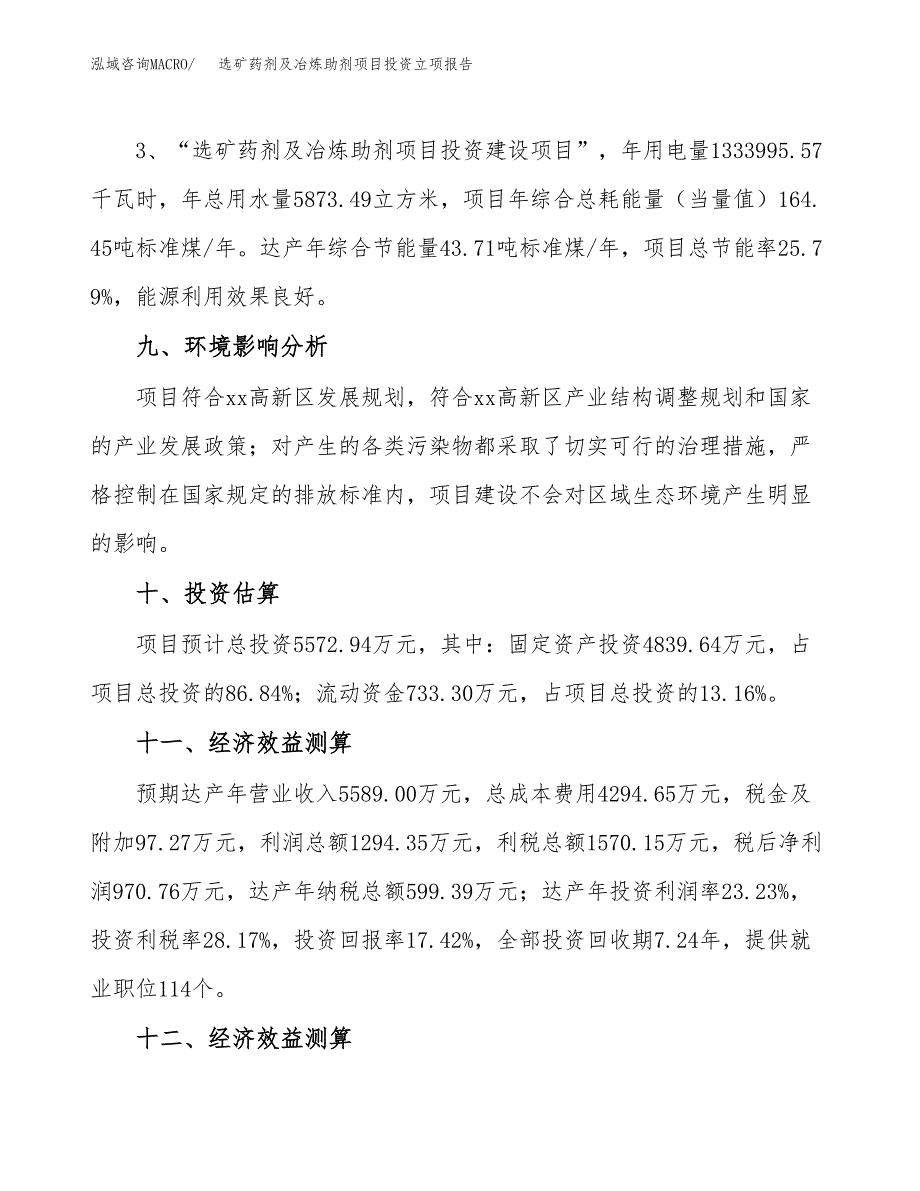 选矿药剂及冶炼助剂项目投资立项报告.docx_第4页