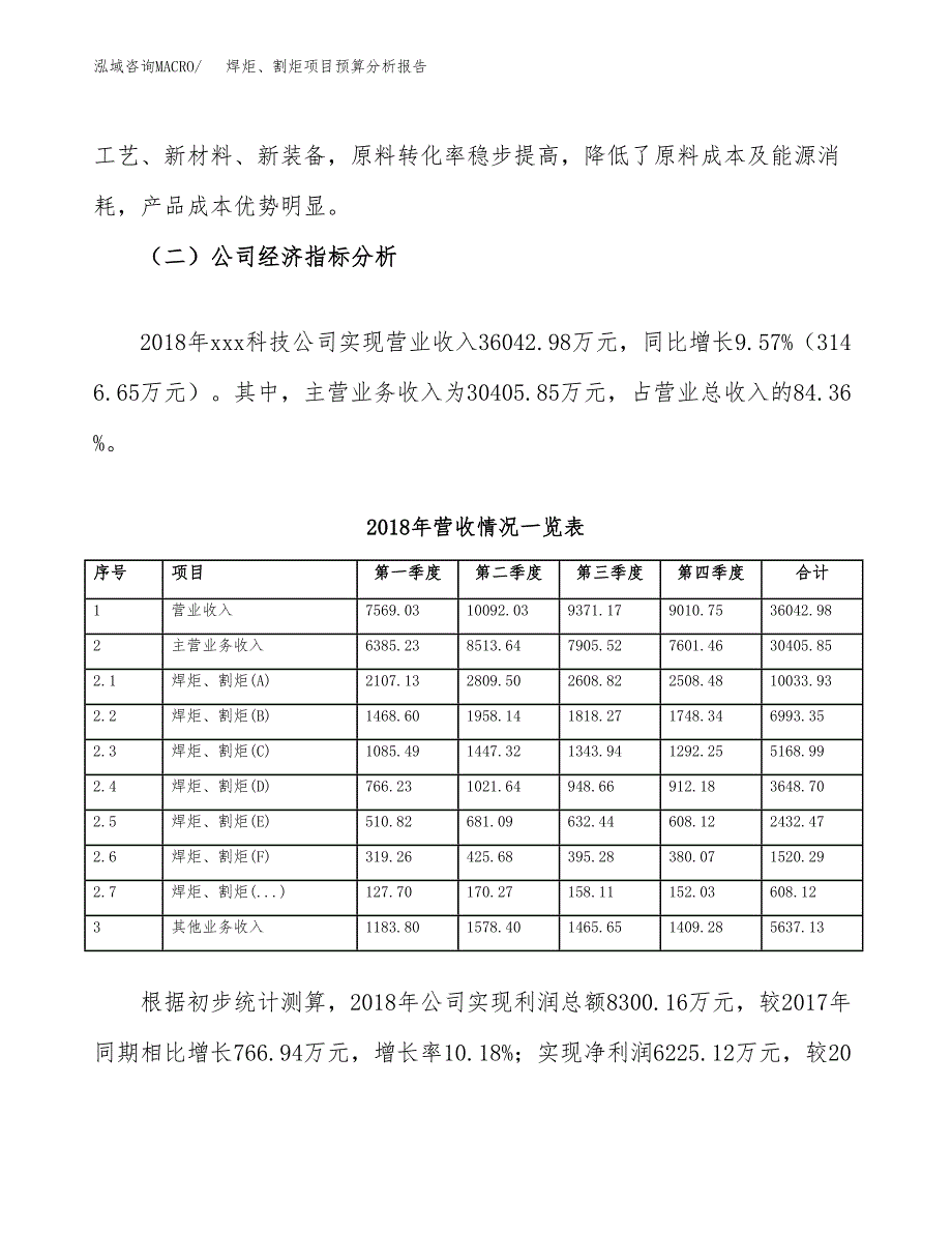 焊炬、割炬项目预算分析报告_第3页