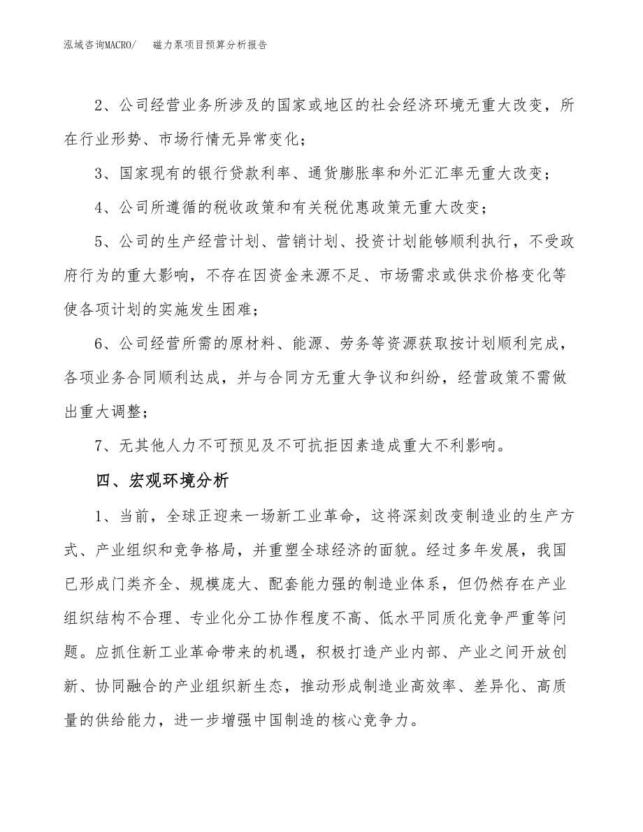 磁力泵项目预算分析报告_第5页