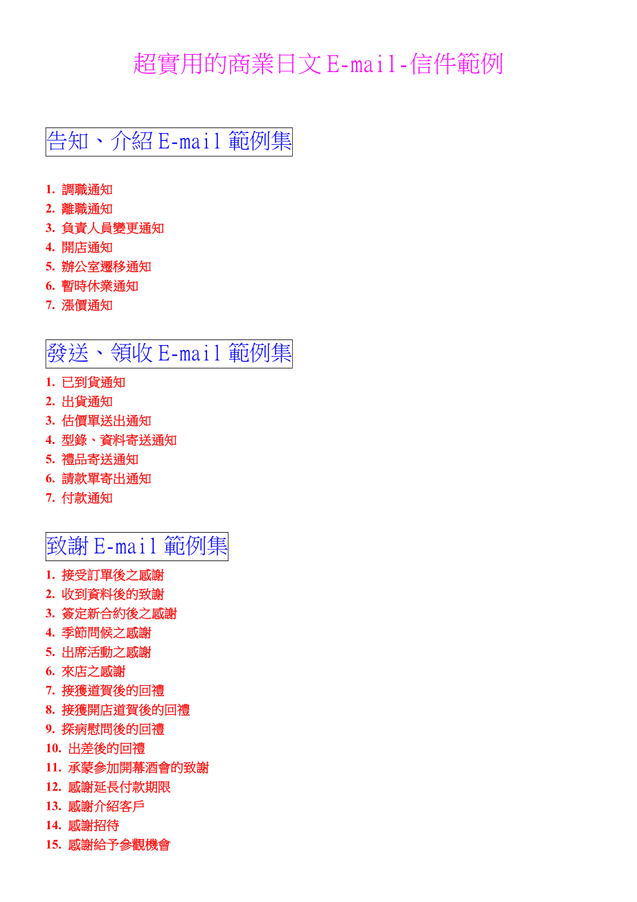 超实用的商业日文e-mail范例资料_第1页