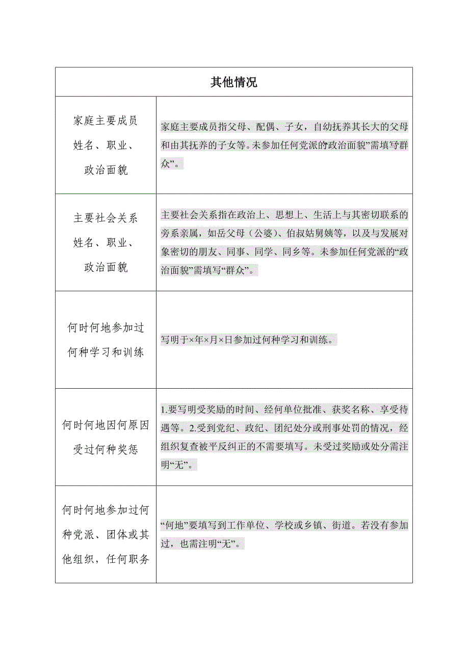 培养教育考察登记表说明_第4页