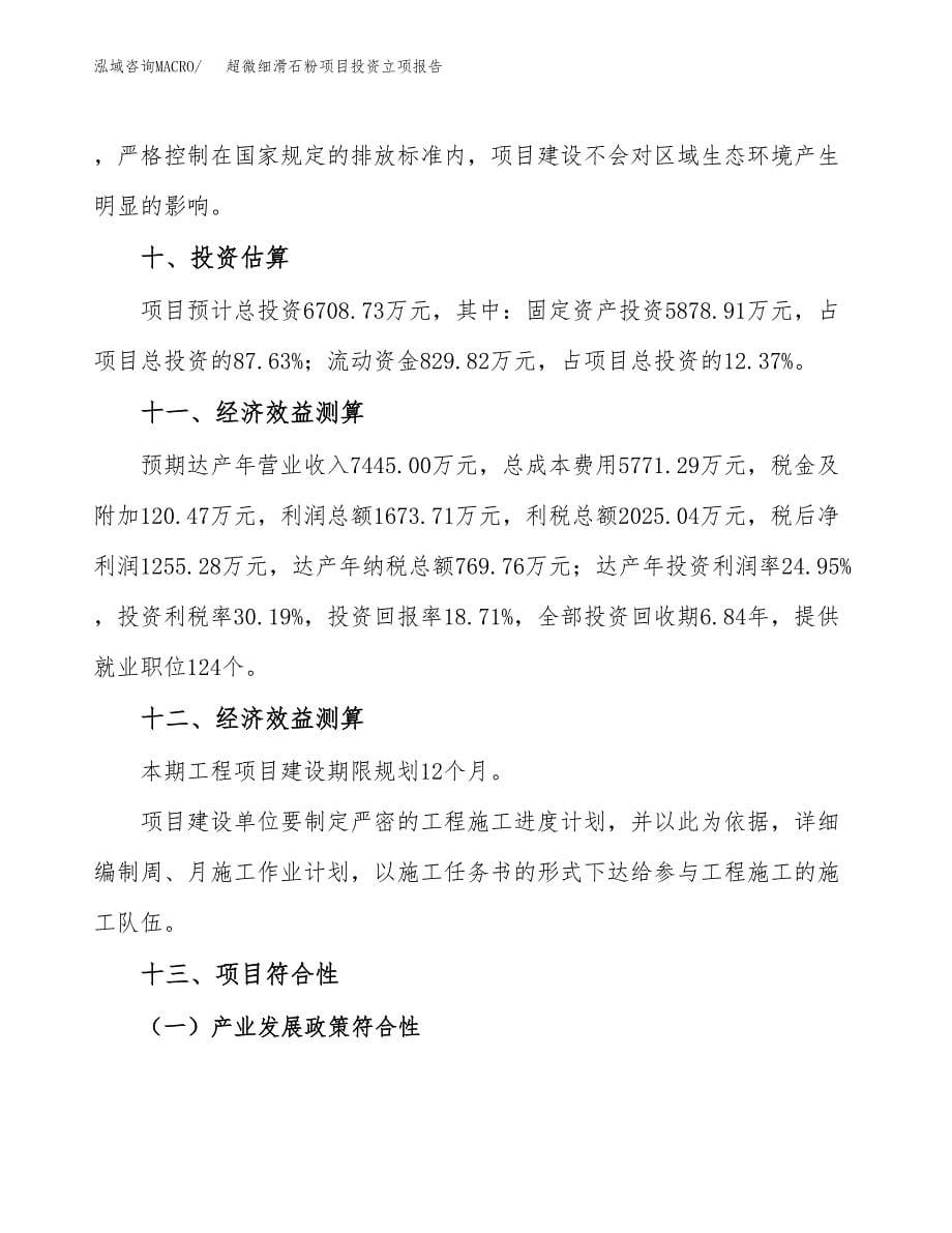 超微细滑石粉项目投资立项报告.docx_第5页