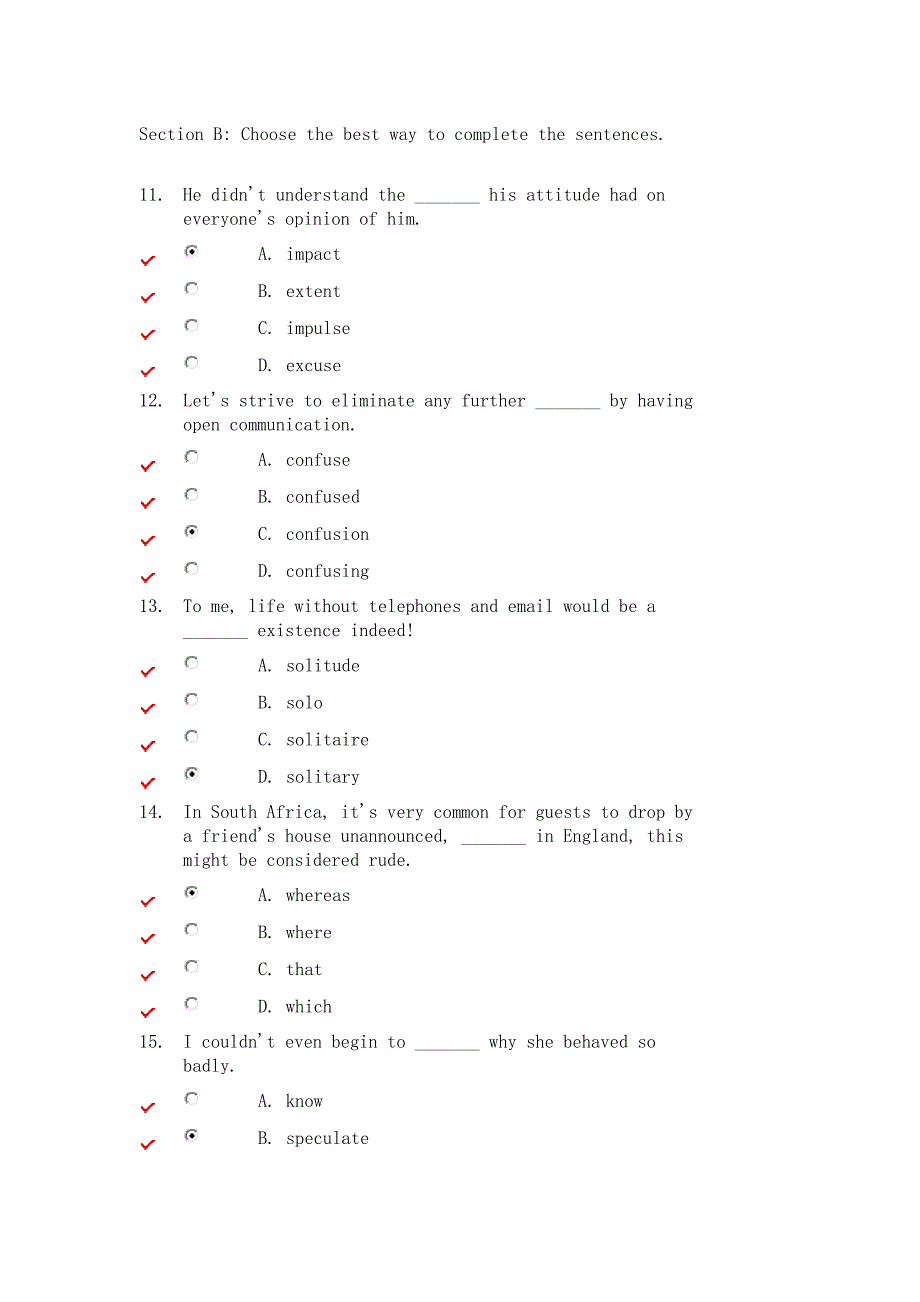 新标准大学英语综合教程1unit4unitte st 答案资料_第2页