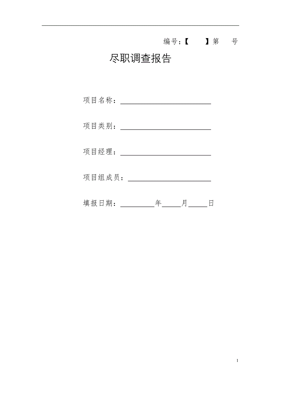 详尽——尽职调查报告资料_第1页