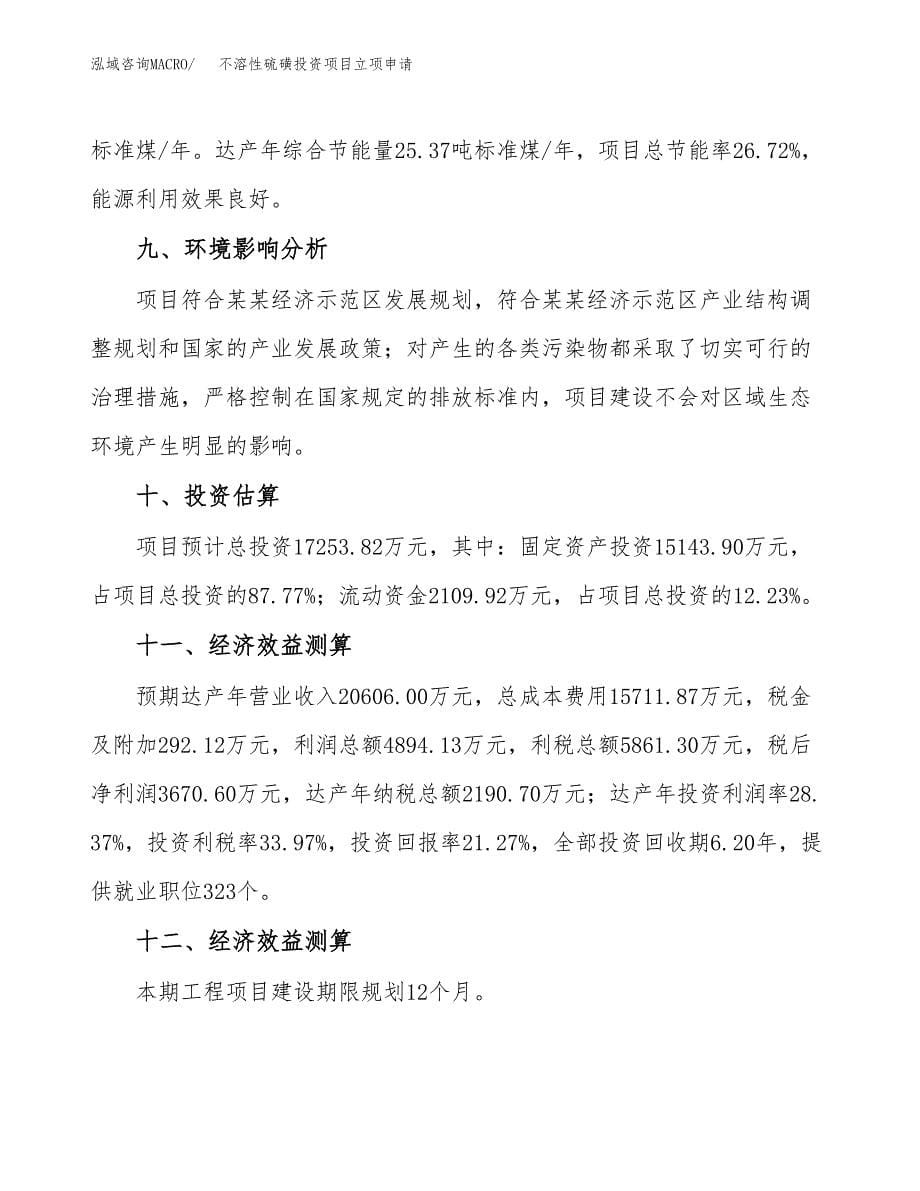 不溶性硫磺投资项目立项申请模板.docx_第5页