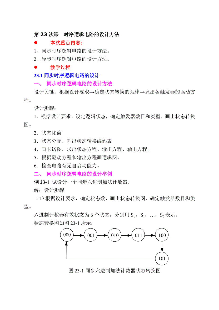 数字电子技术 教学课件  作者 初玲 第23次课时序逻辑电路的设计_第1页