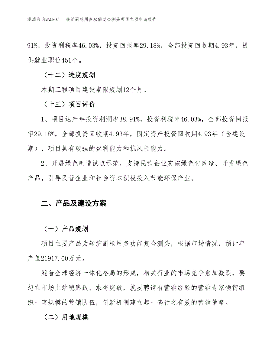 转炉副枪用多功能复合测头项目立项申请报告.docx_第4页