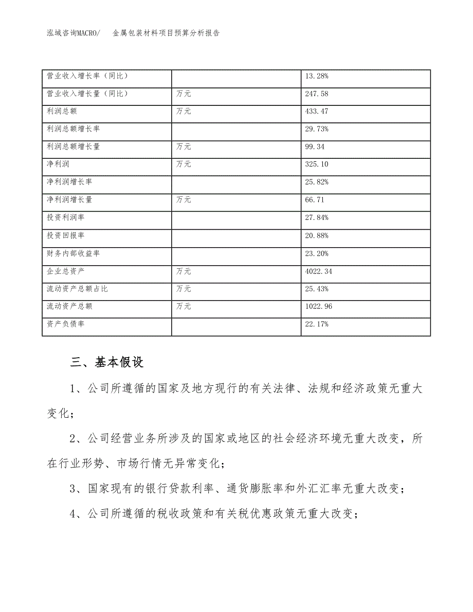 金属包装材料项目预算分析报告_第4页