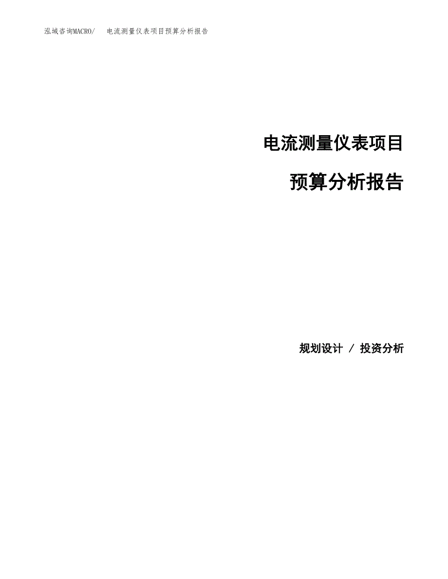 电流测量仪表项目预算分析报告_第1页