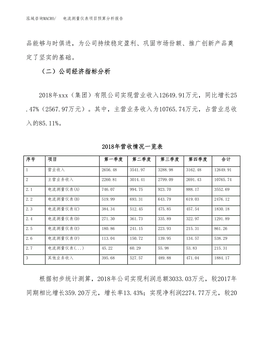 电流测量仪表项目预算分析报告_第3页