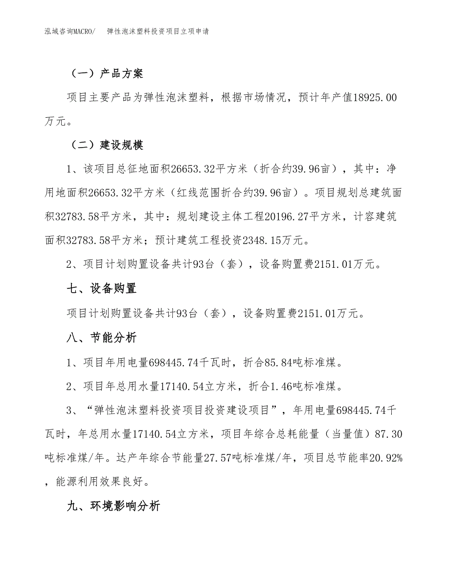 弹性泡沫塑料投资项目立项申请模板.docx_第4页