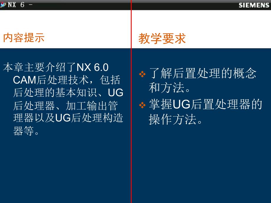 SIEMENS NX6.0 中文版 数控加工技术 教学课件 ppt 作者 戴国洪主编 第八章-后处理_第3页