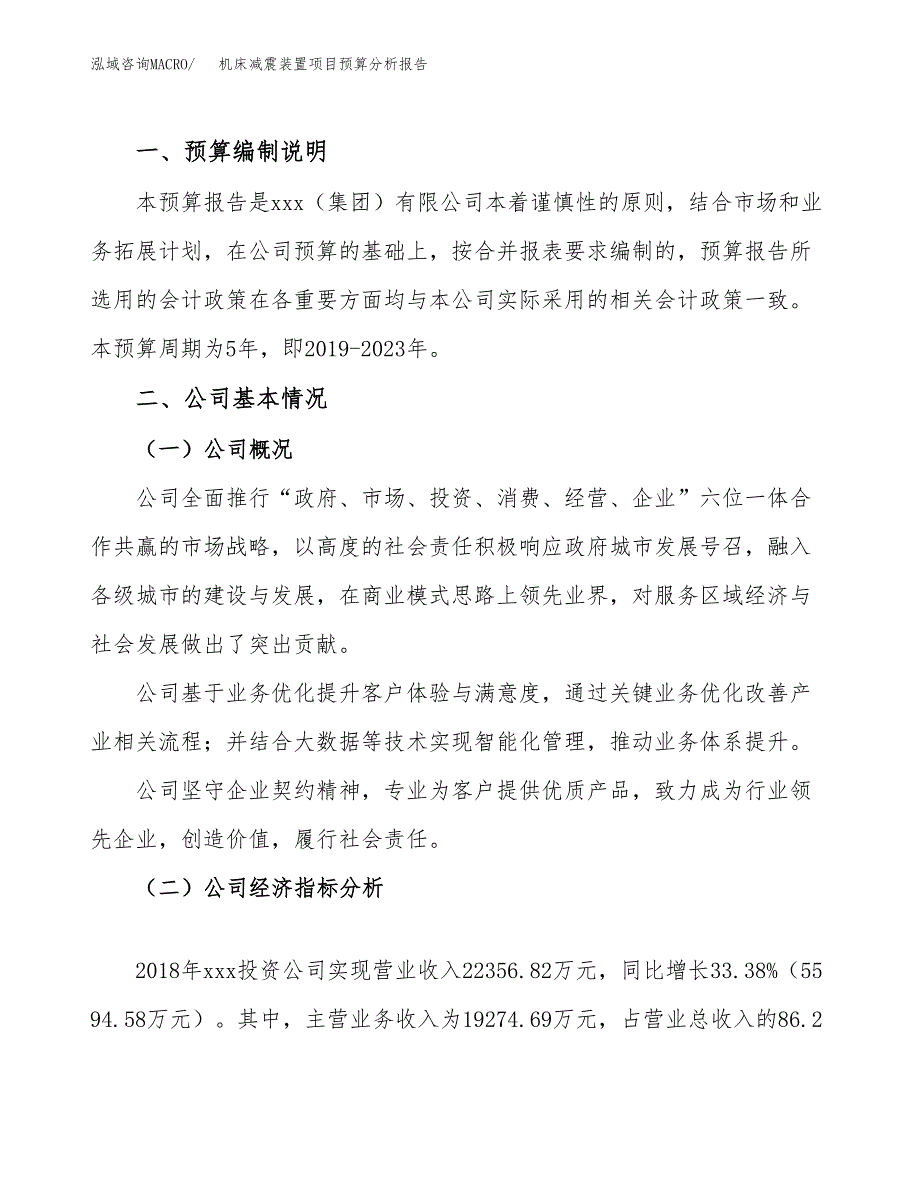 机床减震装置项目预算分析报告_第2页