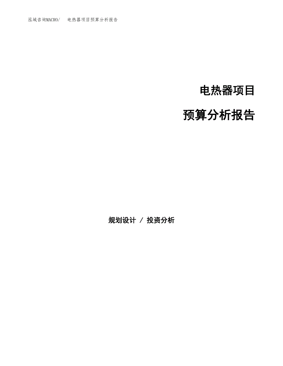 电热器项目预算分析报告_第1页