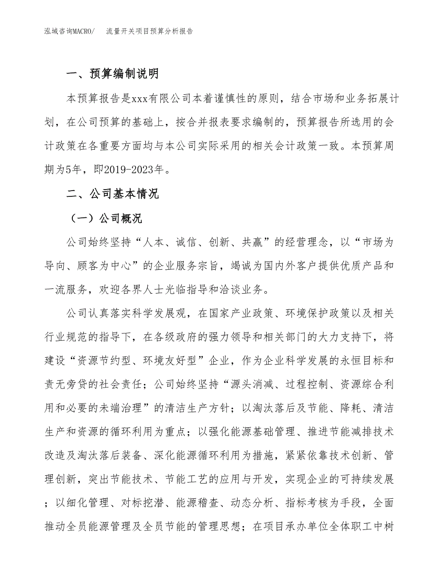 流量开关项目预算分析报告_第2页