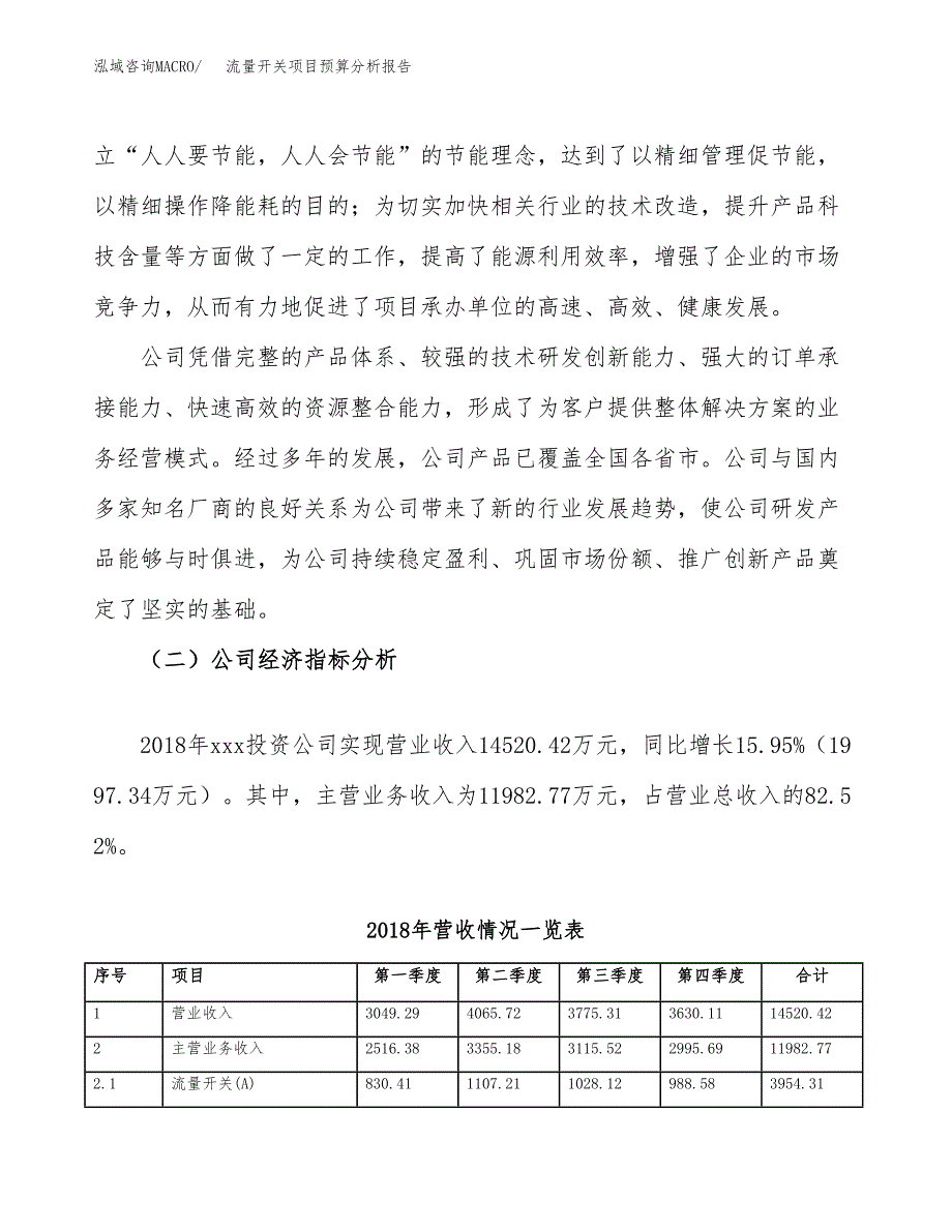 流量开关项目预算分析报告_第3页