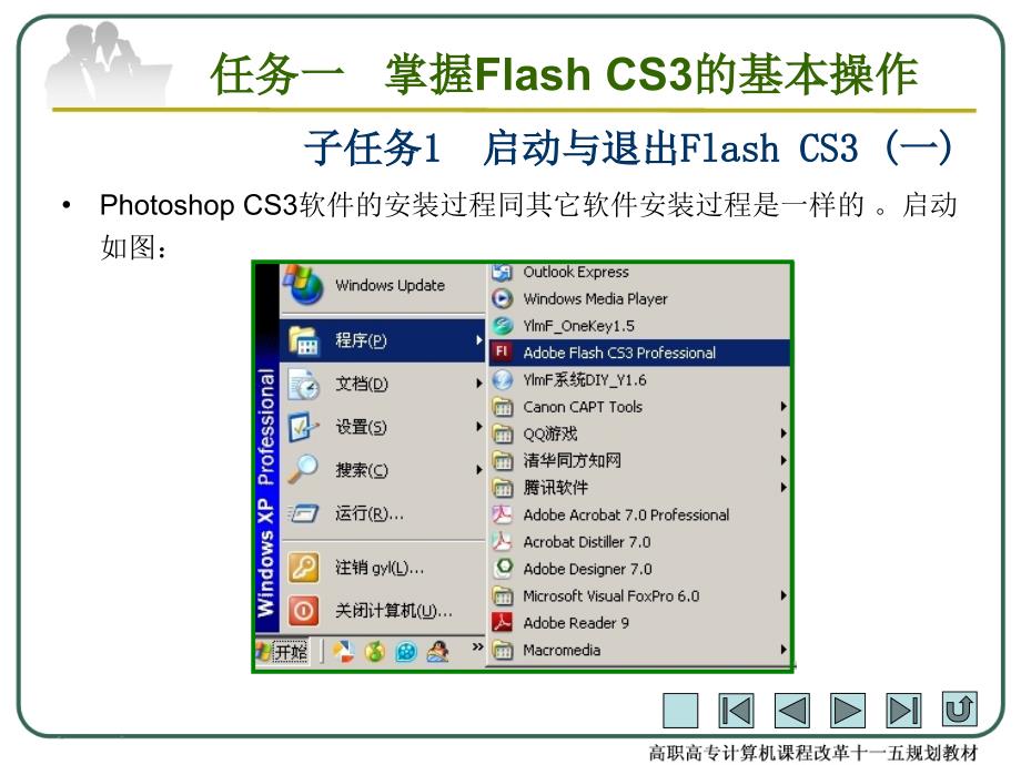 Flash CS3动画制作案例教程 教学课件 ppt 作者 顾艳林 PPT模块一 认识Flash_第3页