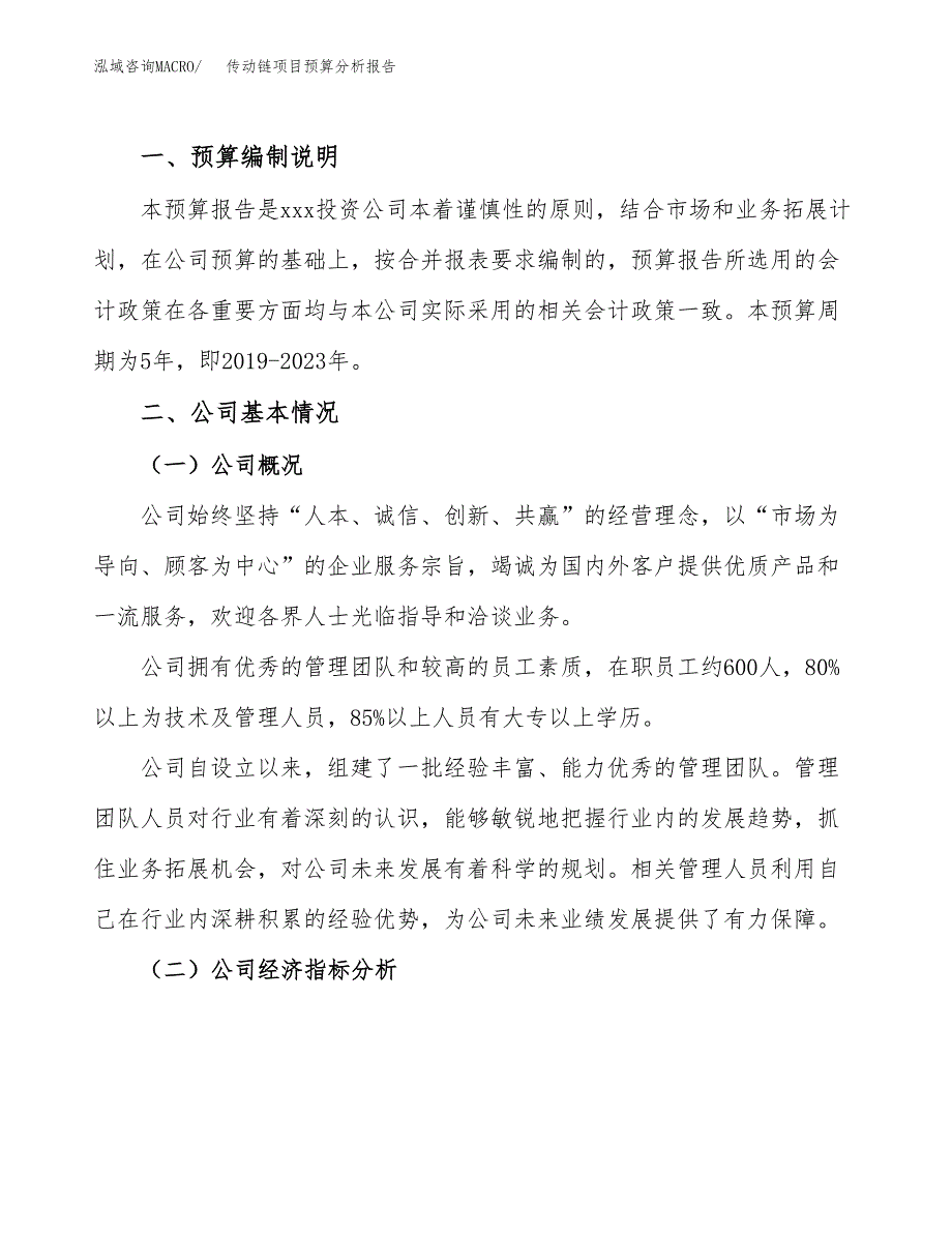 传动链项目预算分析报告_第2页