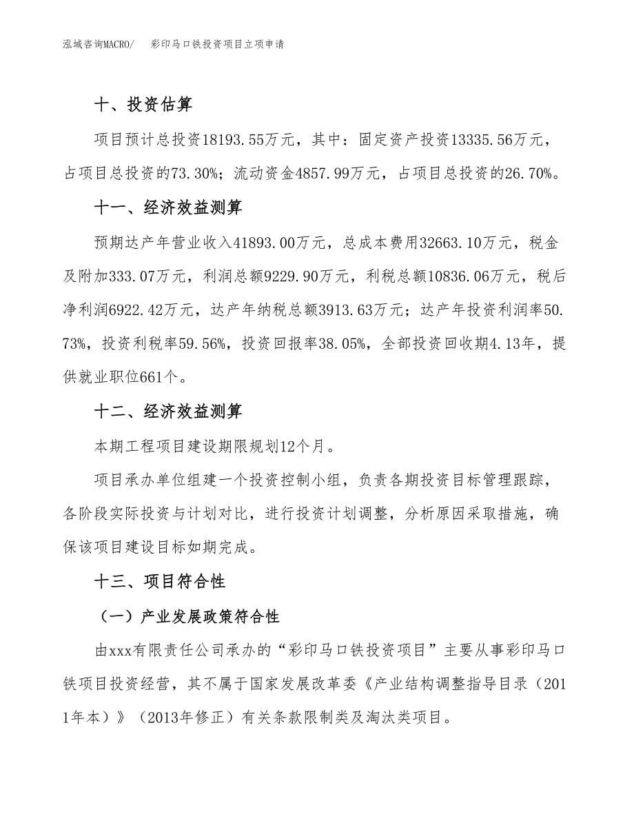 彩印马口铁投资项目立项申请模板.docx_第5页