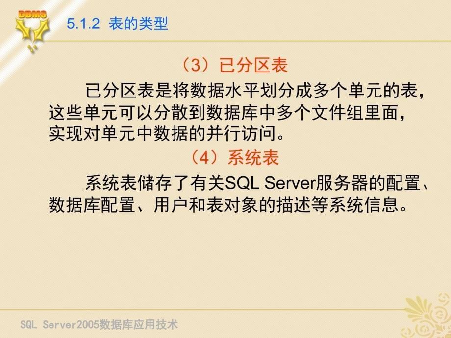 SQL Server 2005 数据库应用技术 教学课件 ppt 作者 刘宏第5章 创建与管理数据表_第5页