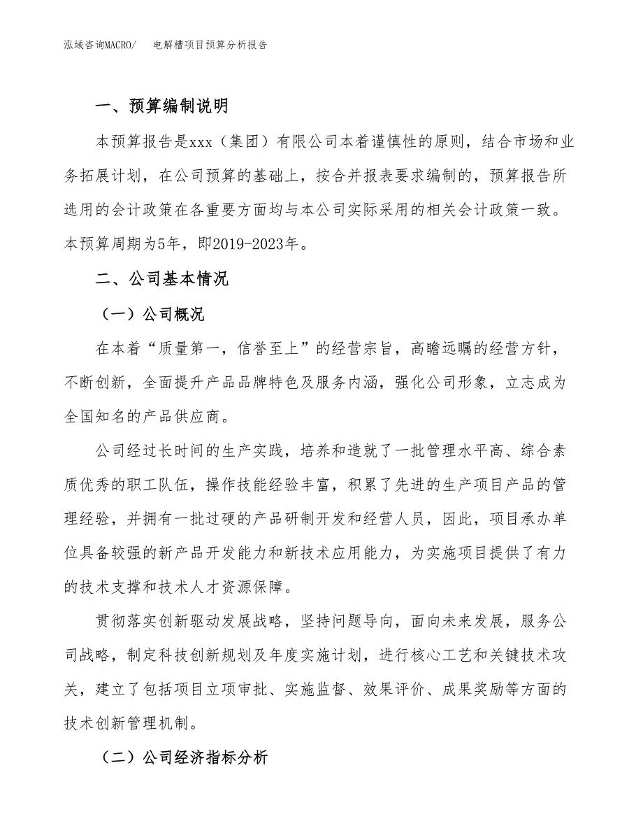 电解槽项目预算分析报告_第2页