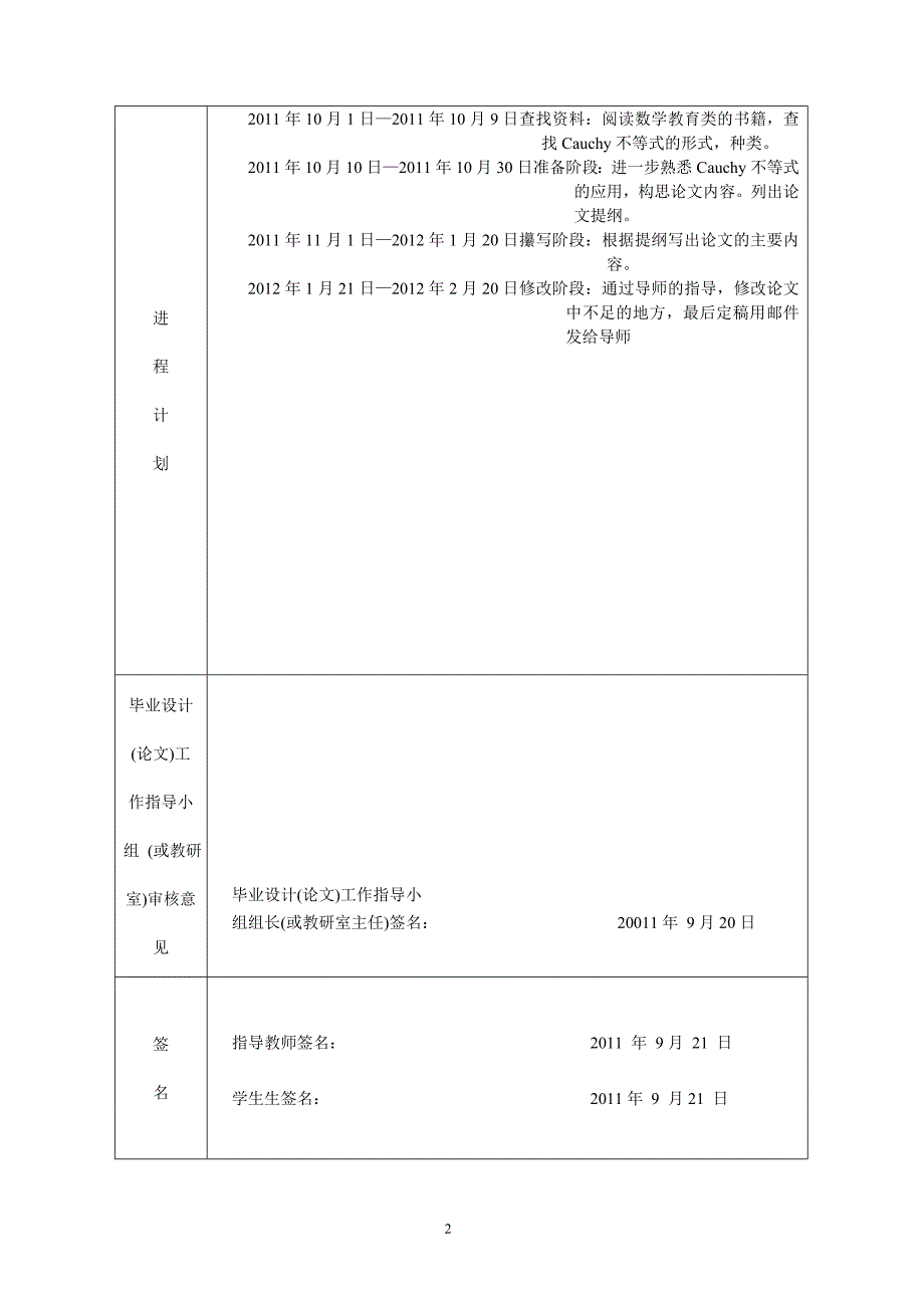 2012届毕业论文过程管理 手册 陈佳资料_第2页