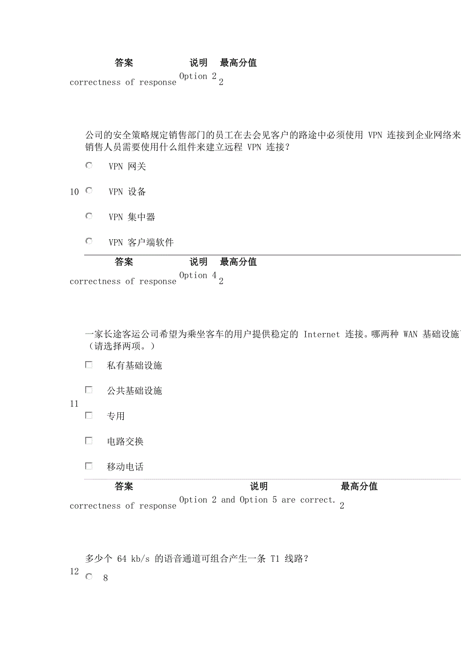 思科第4学期期末考试答案资料_第4页