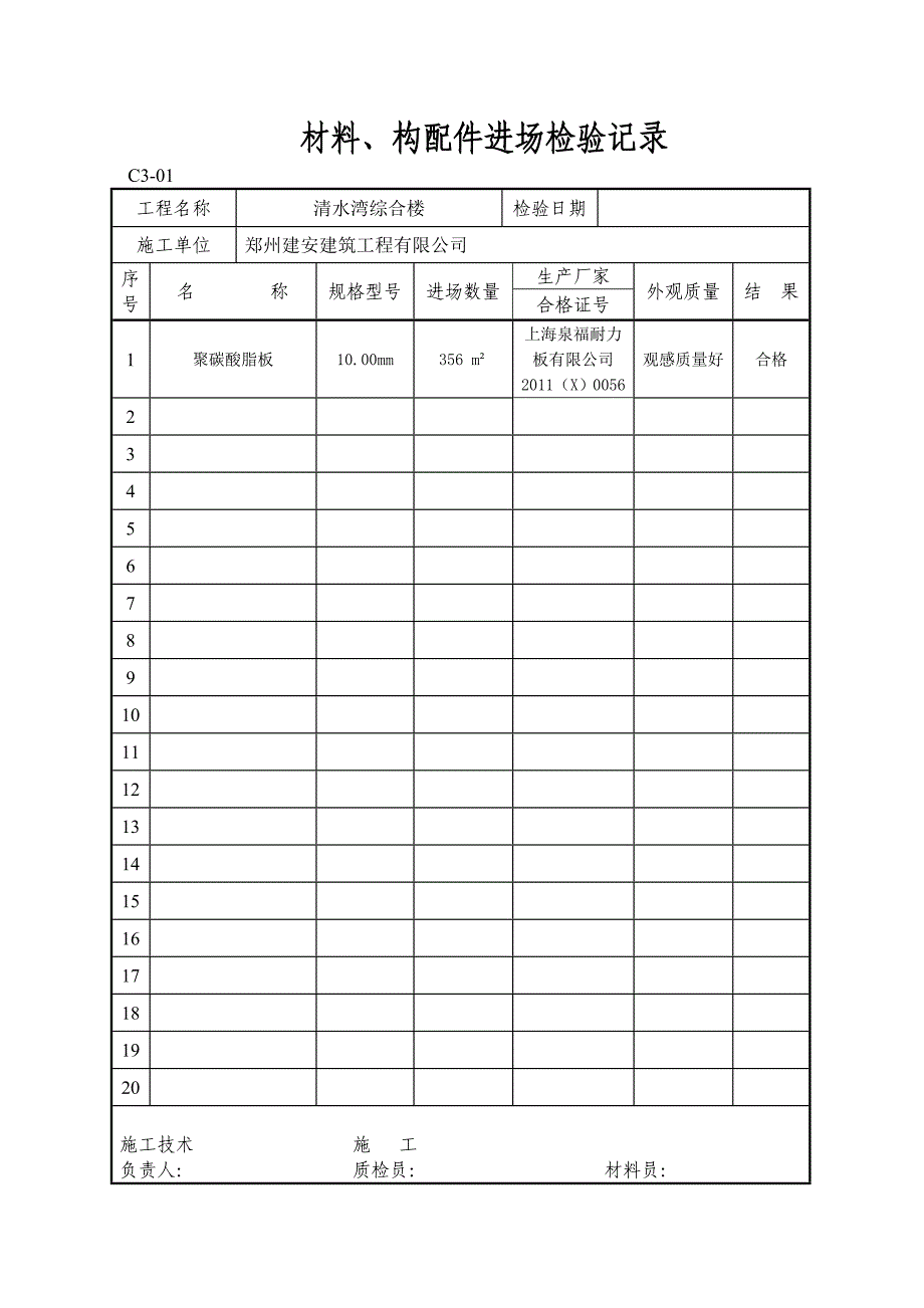 材料进场报验表4 03 09资料_第1页