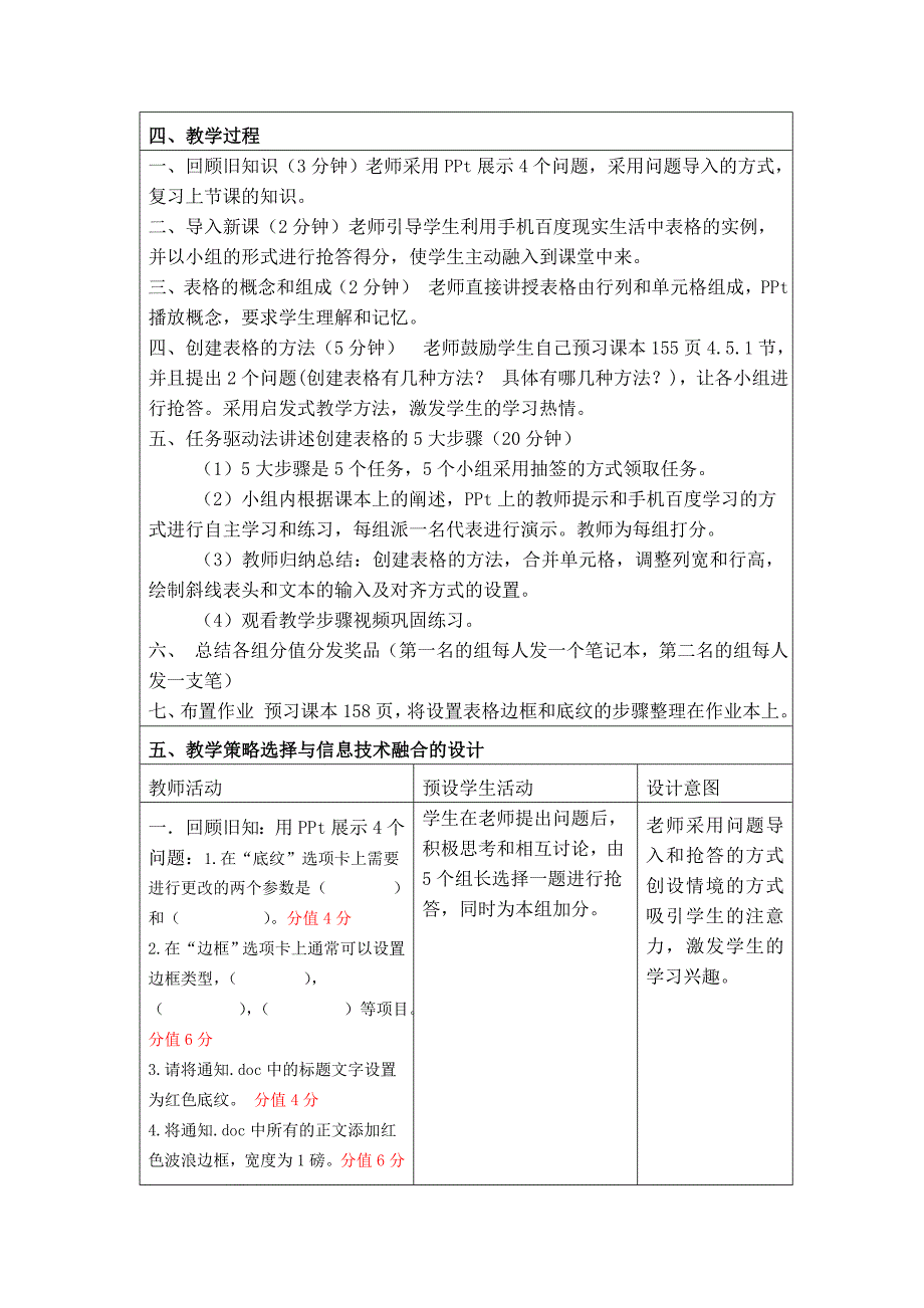 word表格制作教学设计方案_第2页