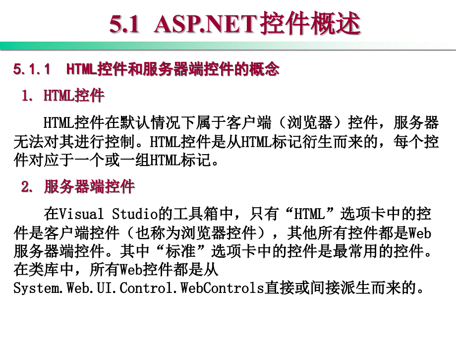 ASP.NET程序设计教程 C#版 教学课件 ppt 作者 崔淼第5章 ASP.NET常用控件_第2页