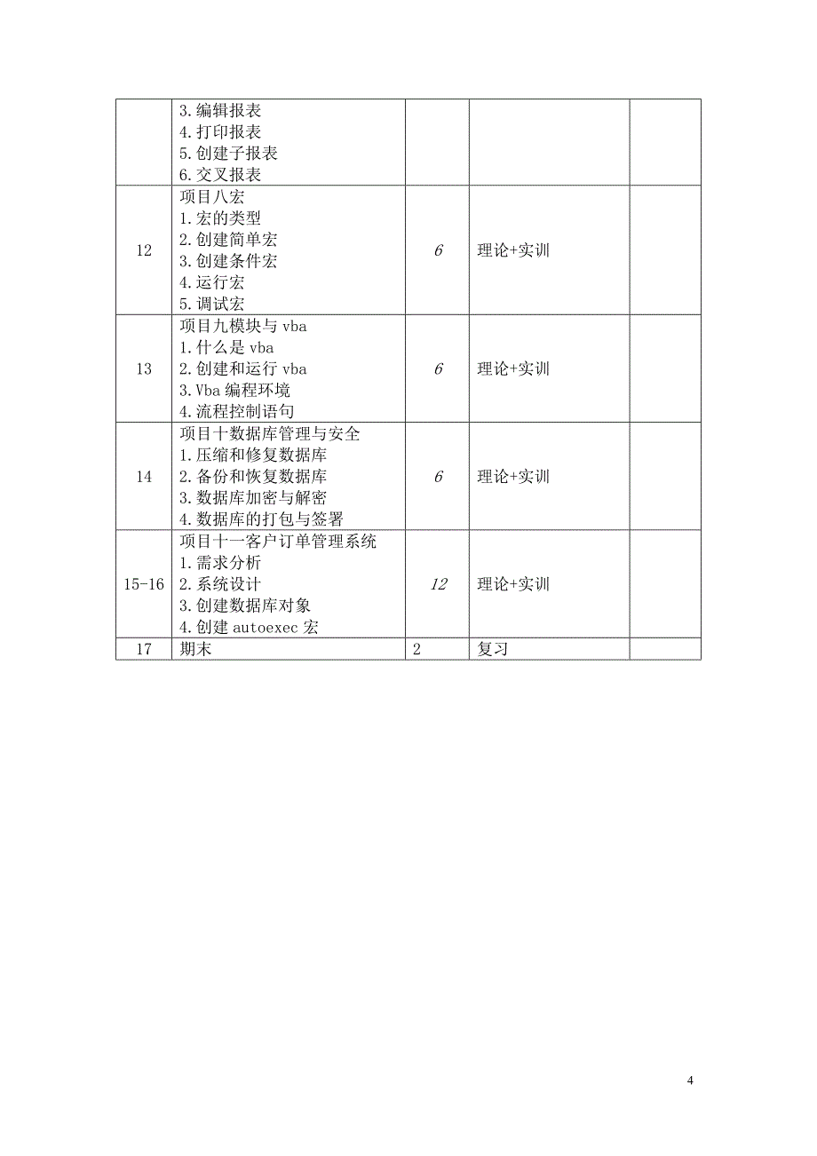 ACCESS2010数据库应用基础 教学 计划资料_第4页