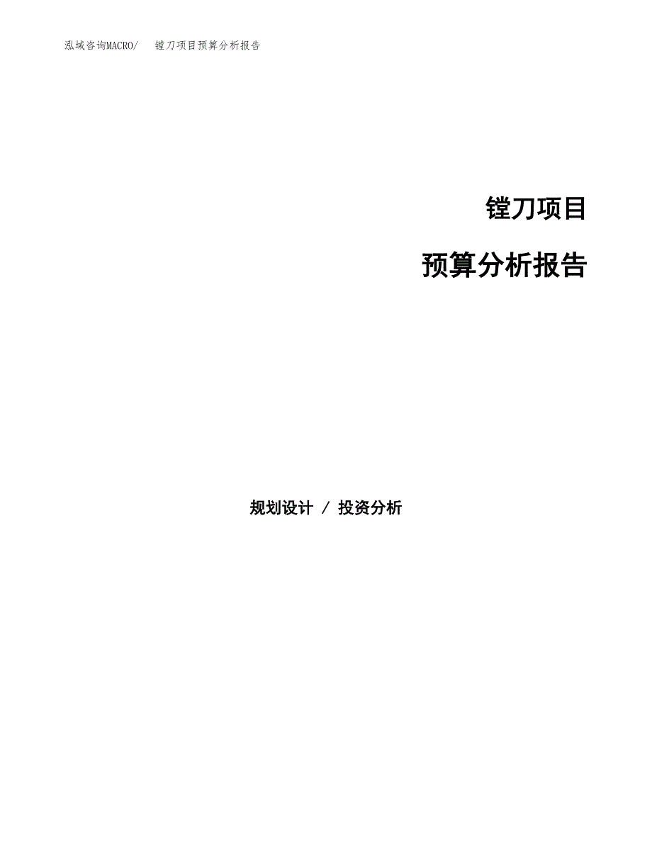 镗刀项目预算分析报告_第1页