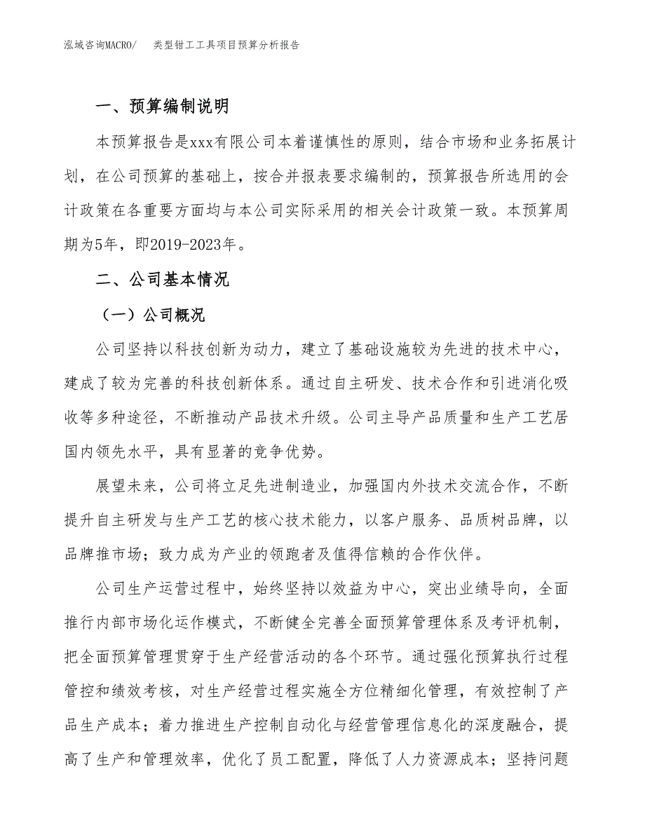 类型钳工工具项目预算分析报告_第2页