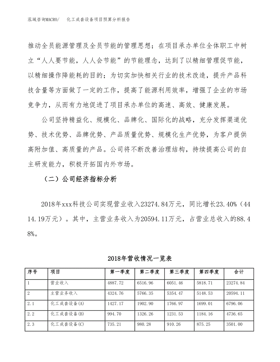 化工成套设备项目预算分析报告_第3页