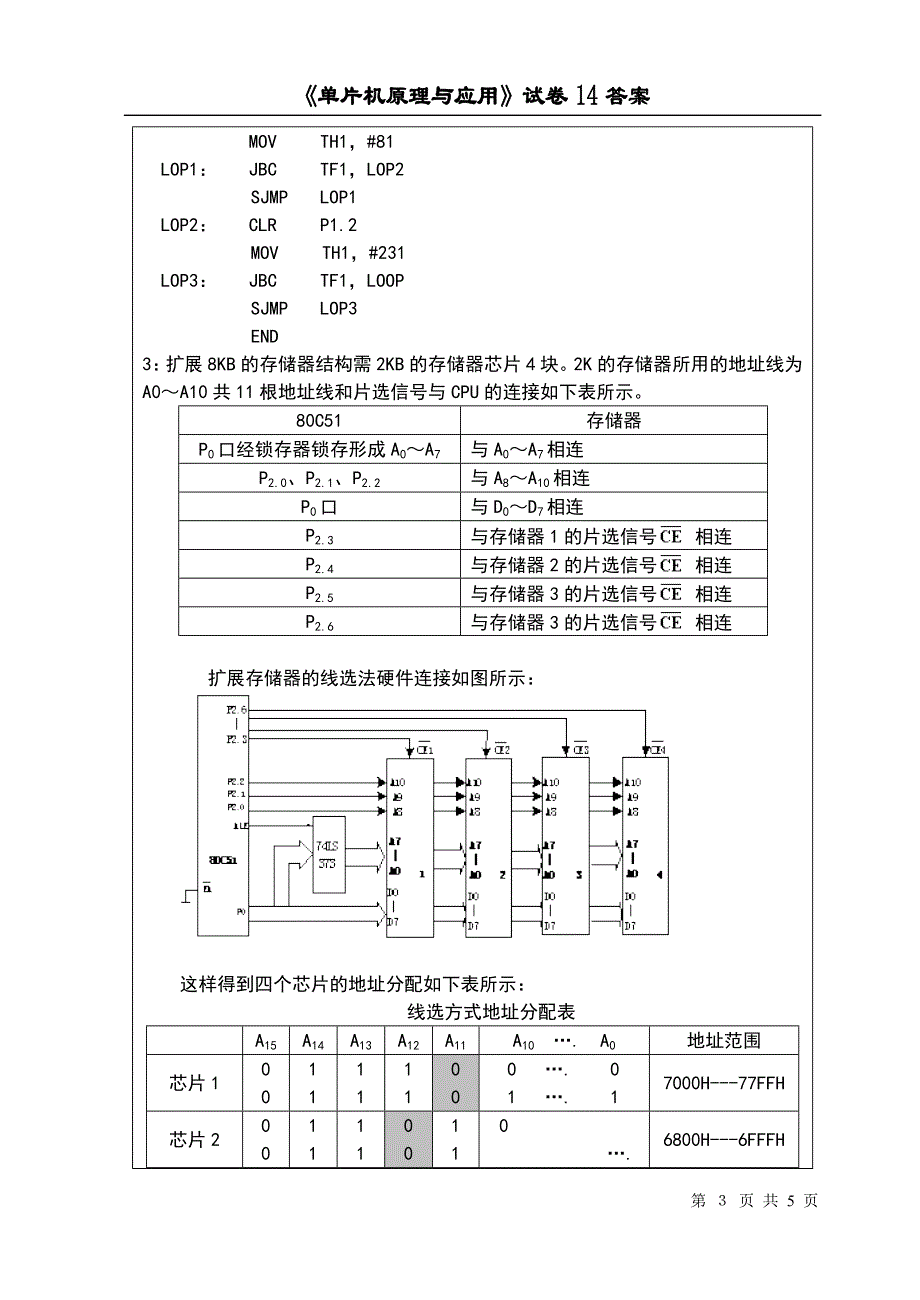 《单片机原理与应用》试卷14_第3页