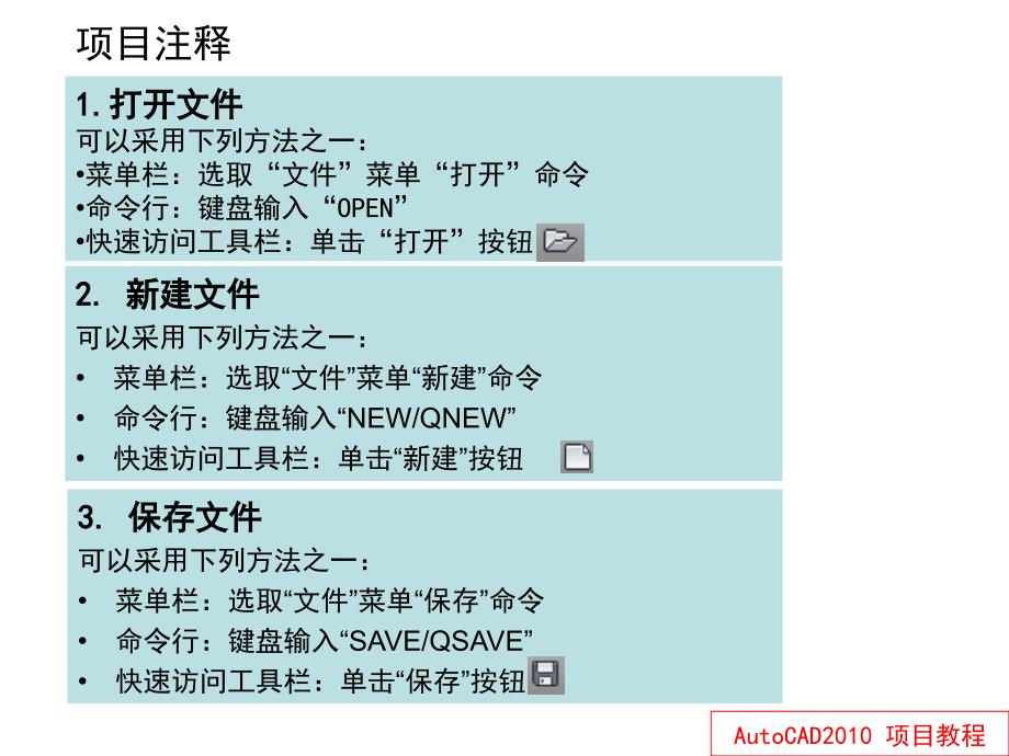 AutoCAD 2010项目教程 教学课件 ppt 作者 李汾娟 第一章PPT项目三：学会AutoCAD2010的基本操作622_第3页