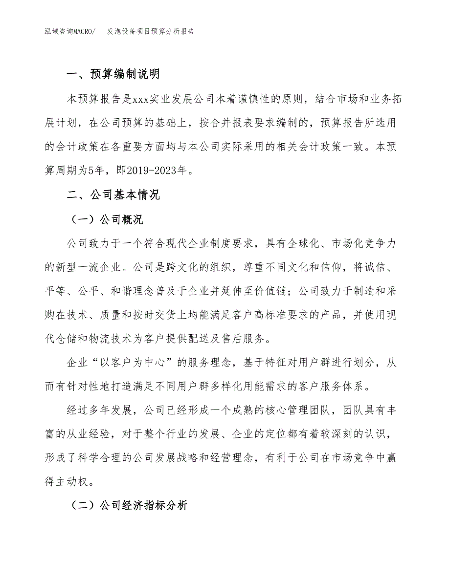 发泡设备项目预算分析报告_第2页