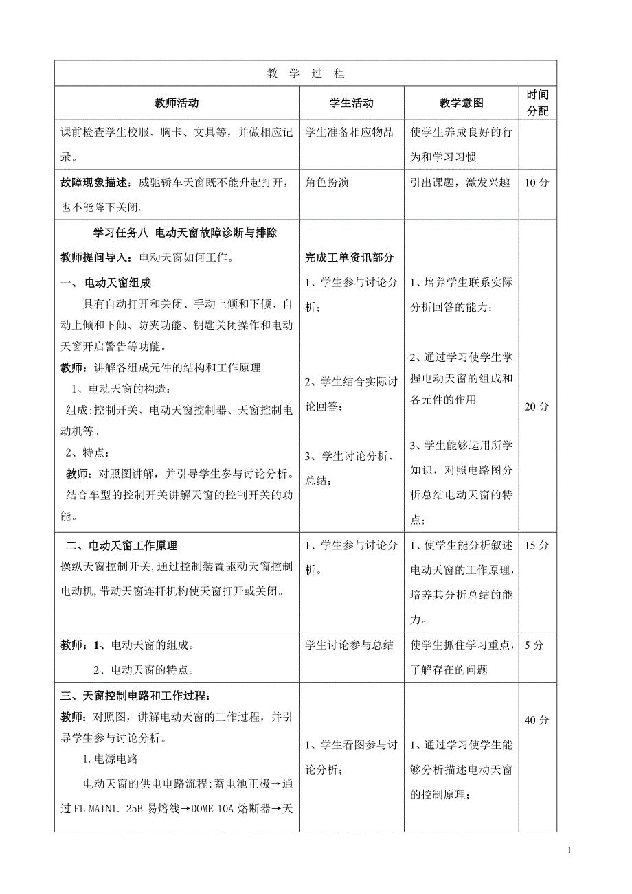 汽车车身电气系统故障诊断与排除 教学课件  作者 马明芳 教案8 学习任务八 电动天窗故障诊断与排除_第2页