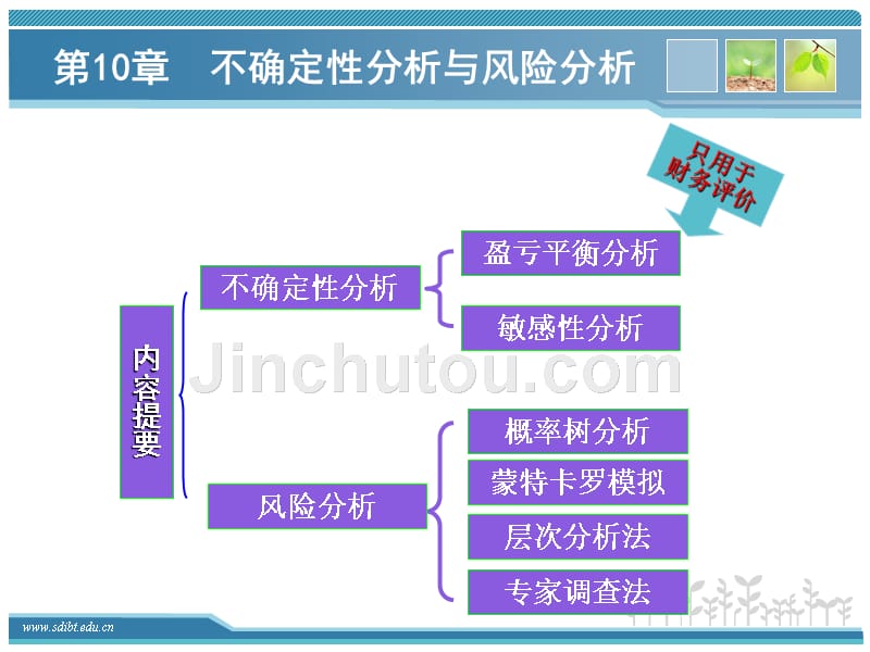 工程经济学 教学课件 ppt 作者 綦振平 010第10章 不确定分析和风险管理_第2页