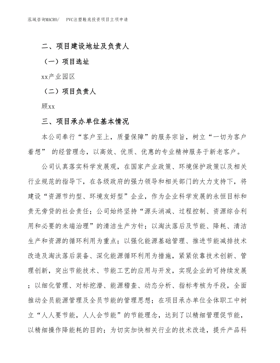 PVC注塑鞋底投资项目立项申请模板.docx_第2页