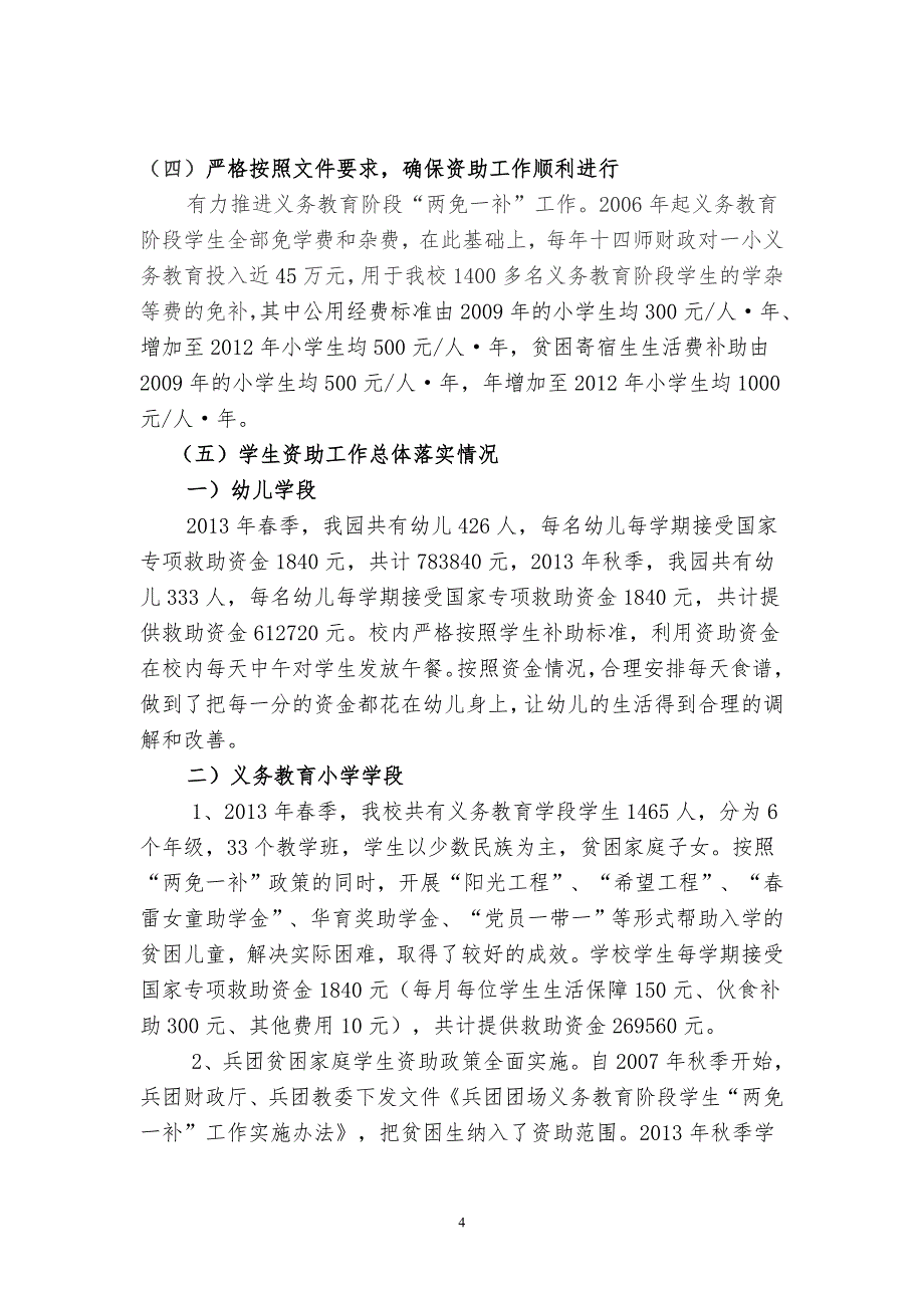 一小学生资助工作汇报材料资料_第4页