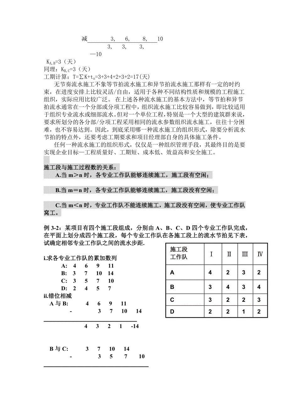 施工组织流水施工的组织方式与工期计算资料_第3页