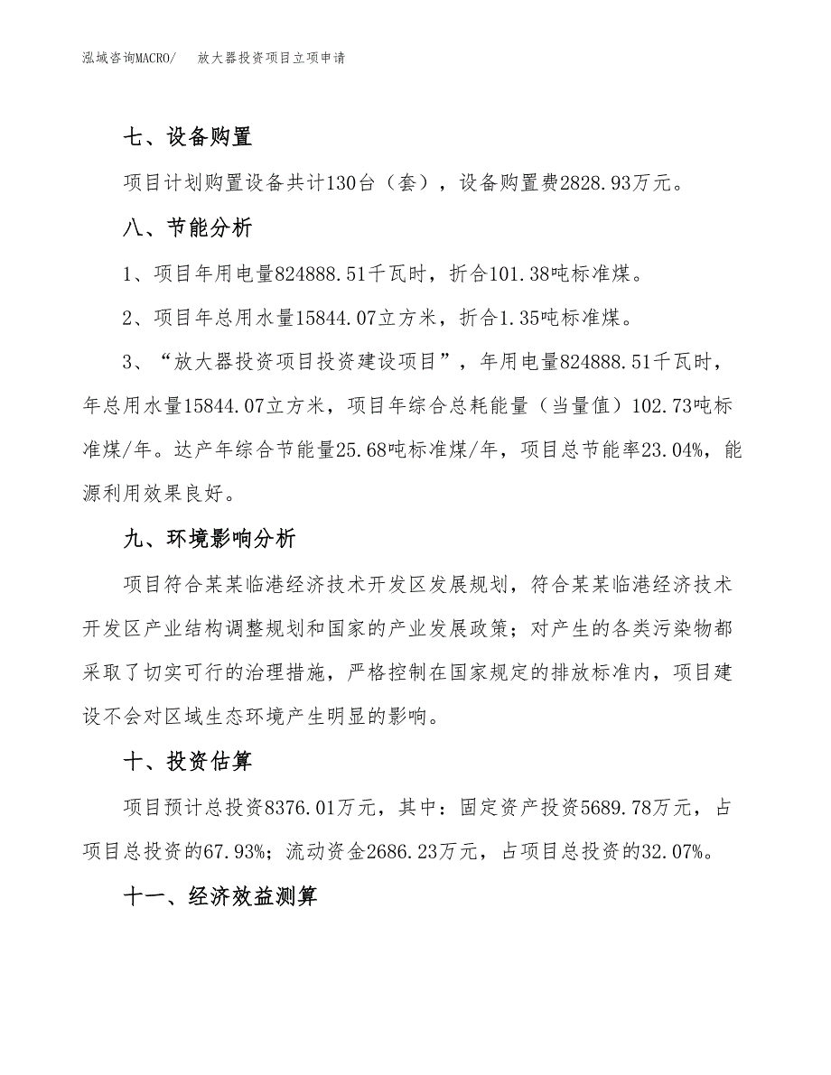 放大器投资项目立项申请模板.docx_第4页