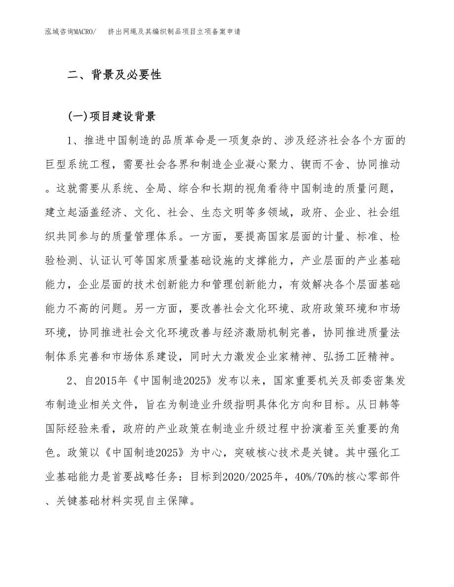 挤出网绳及其编织制品项目立项备案申请.docx_第5页