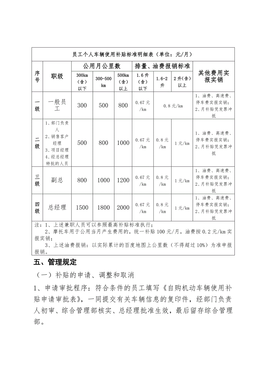 员工个人车辆使用补贴管理制度_第2页