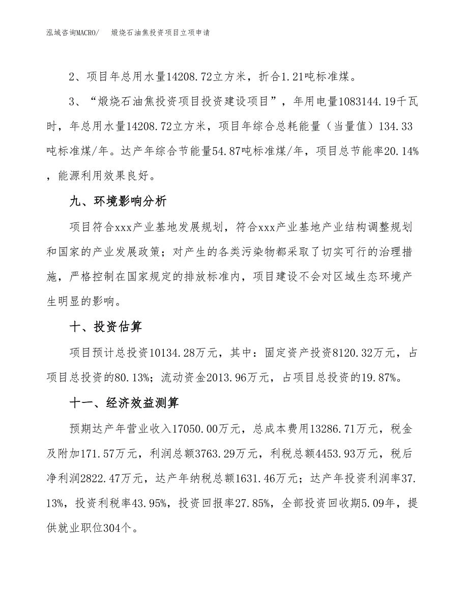 煅烧石油焦投资项目立项申请模板.docx_第4页