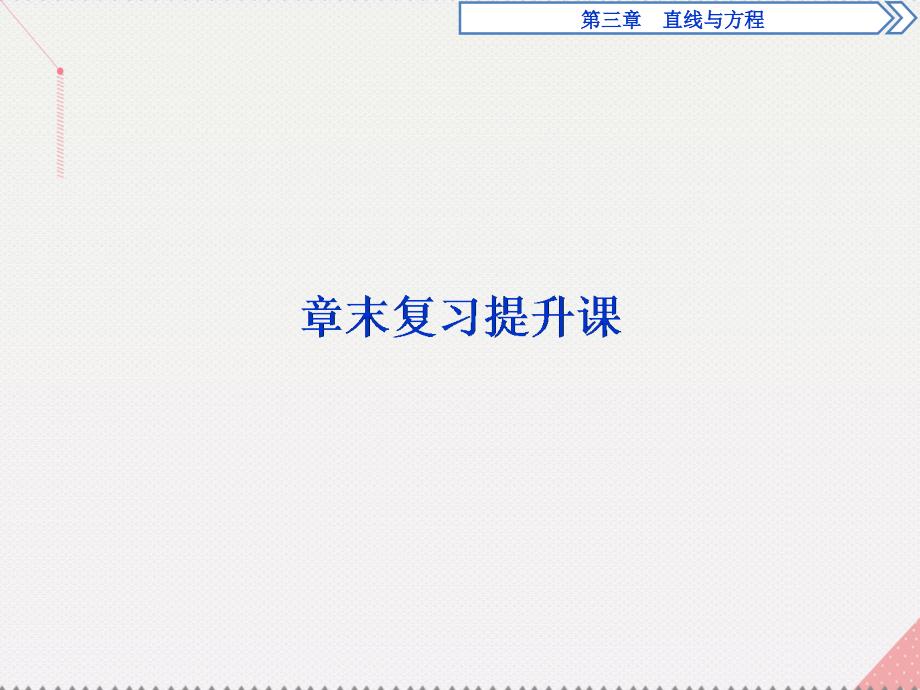 优化方案高中数学_第三章 直线与方程章末复习提升课课件 新人教a版必修2_第1页