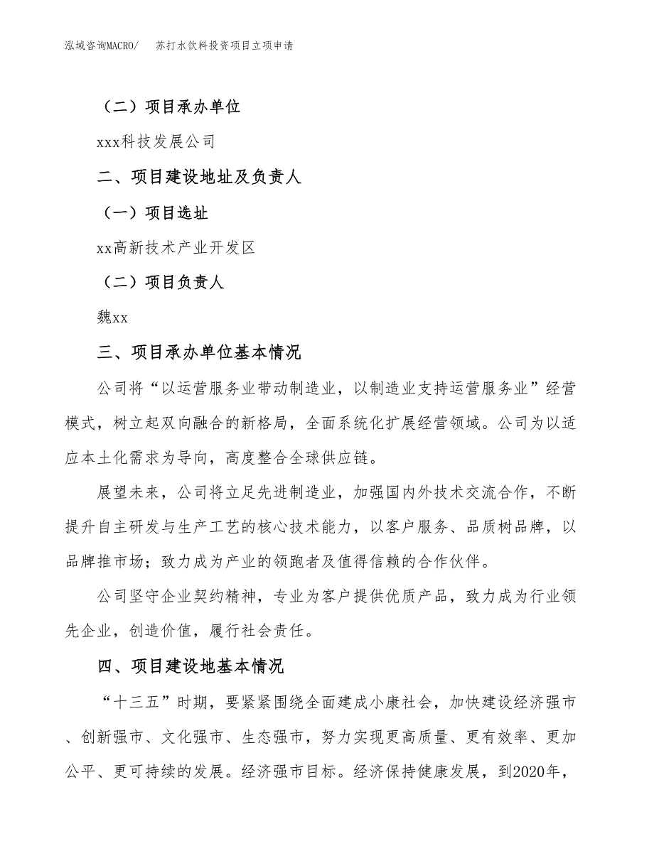 苏打水饮料投资项目立项申请模板.docx_第2页