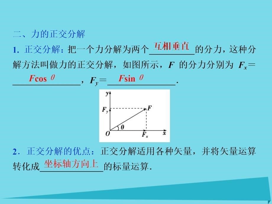 优化方案高中物理_第五章 力与平衡 第2节 力的分解课件 鲁科版必修1_第5页